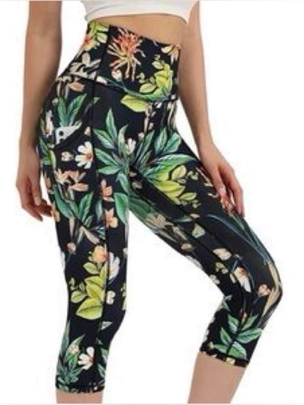 Ododos Tropical Cropped Leggings